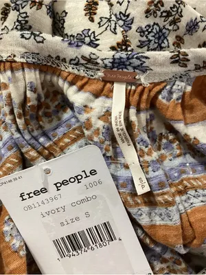 Free People Paisley Puff Sleeve Top Size Small NWT thumbnail 8