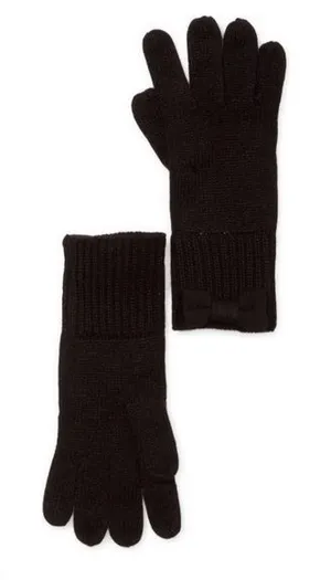 Kate Spade black gloves with bow thumbnail 1