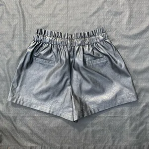 🖤 NWT Schhjzpj Size XL Black Vegan Leather Drawstring PaperBag Shorts 🖤 thumbnail 6