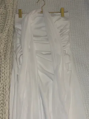 Peppermayo White Strapless Column Gown with Neck Scarf thumbnail 8