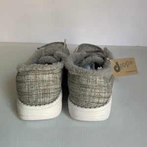 Drope Kate Women’s Faux Fur Lined Shoes Size 8 Grey Casual Comfort Lace-Up NIB thumbnail 6