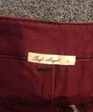 Burgundy Denim skirt White Size L thumbnail 3