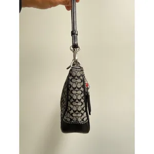 Coach Y2K Signature Demi Pouch Bag Black Grey‎ Jacquard Canvas 6622 Vintage thumbnail 5