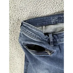 Free People We The Free Skinny Jeans 30x25.5 Moto indie Boho Ankle Zip Rock Edgy thumbnail 8