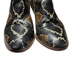Western Snakeskin Embossed Leather Block Heel Ankle Boots Madewell 7.5 thumbnail 7