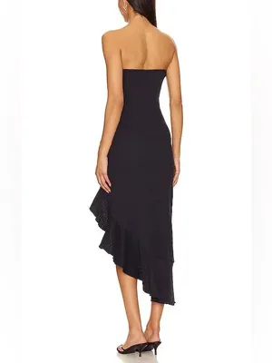 FREE PEOPLE Made Me Blush Midi Dress in Black thumbnail 5