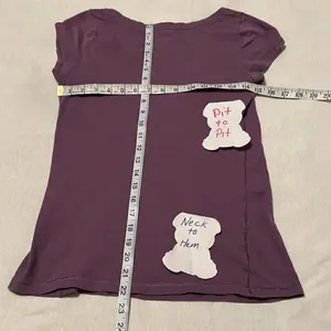 Loft szS pretty purple cap sleeve flower detail and decorative stitching EUC thumbnail 8