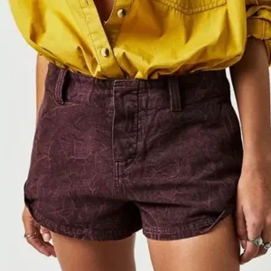 Free People Shorts Sz 0 Purple NWT Low Rise Button Fly Point Dume Chino Festival thumbnail 11