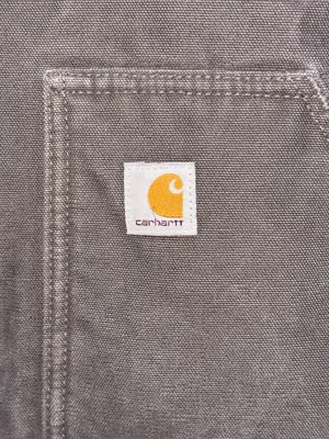 Vintage Carhartt Taupe Gray Sherpa Lined Vest Mock Neck WV001 032 Women’s Large thumbnail 4