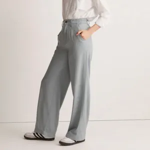 Madewell The Petite Neale Straight Leg‎ Pants Drapeweave Overcast Blue 4 Petite thumbnail 4