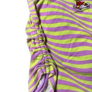 Hot Topic x The Simpsons Womens M Neon Striped Embroidered Y2K Baby Tee Ruched thumbnail 4