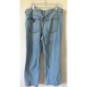 J. Crew '84 Low Rise Distressed Wide Leg Denim Jeans Light Blue Wash Size 31 thumbnail 2
