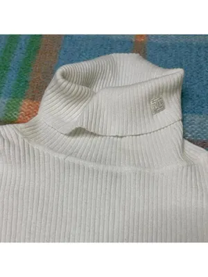 Lauren Ralph Lauren Women's White Turtleneck Sweater Ribbed Long Sleeve Cottom thumbnail 2