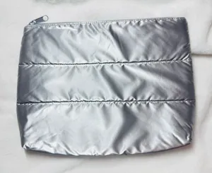 Silver Quilted Makeup Bag thumbnail 1