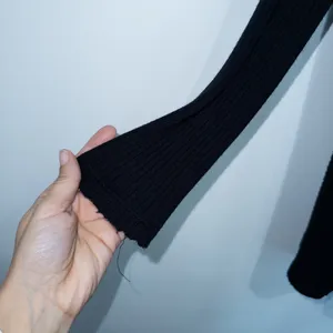Free People We The Free Black Lovers Thermal Ribbed Split Back Sweater Medium thumbnail 3