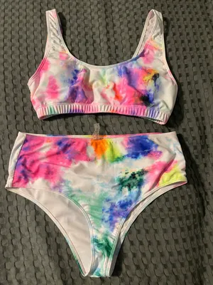 Tie Dye High Waisted Bikini Set Multiple Size XL thumbnail 1