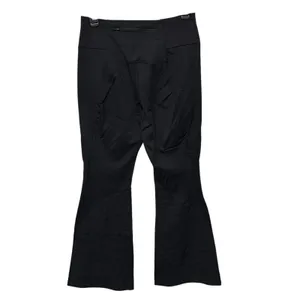 Athleta Peak Hybrid‎ Fleece Flare Pants Women's Size Small Black Zip Pockets thumbnail 5