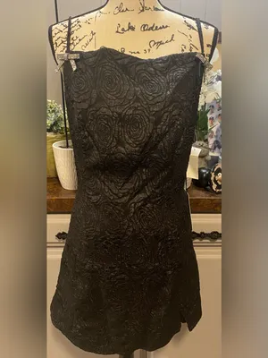 NWT Crystal Doll Junior’s Jacquard Rhinestone Bow A-Line Mini Dress thumbnail 2