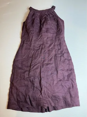 LOFT Petite 2P Linen‎ Blend Dress - Sleeveless, Purple, Casual, Summer, Party thumbnail 1
