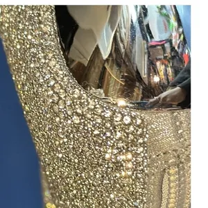 Steve Madden Callen Silver Rhinestone Ankle Pointed Toe 4.35" Mirror Heel 8 Boot thumbnail 10