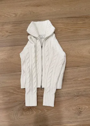 Hollister White Cardigan Knit thumbnail 1