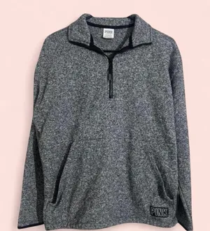 Women’s Victoria’s Secret PINK Quarter Zip Pullover Grey XS‎ thumbnail 1