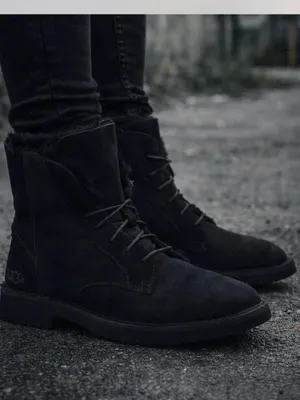 UGG Quincy Combat Boots Black Women’s Size 5 NIB Sheepskin Sold Out $170 Retail thumbnail 8