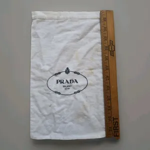 Prada Milano Dust Bag Cotton Storage Pouch 8.5x12" STAINED thumbnail 4