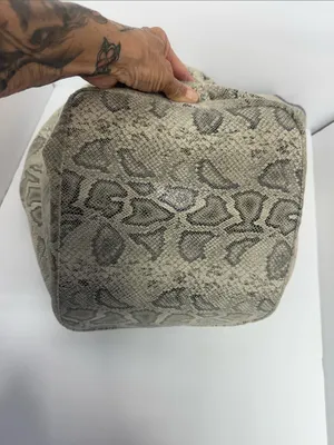 Neutral Snake-Print Tote Bag with Top Handles thumbnail 4