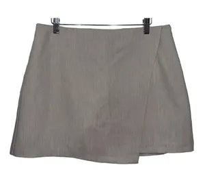 Abercrombie & Fitch Gray Zip Up Low Rise Micro Mini Skirt Womens Size Large L thumbnail 1