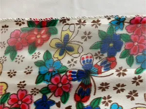 Women’s Floral Silky Scarf, Grandma core, machine stitched edges thumbnail 4