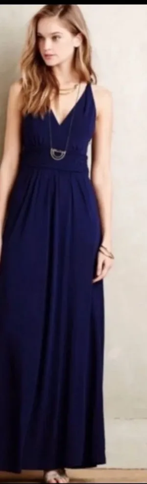 Anthropologie Maeve Navy Blue Yuma Sleeveless‎ Maxi Dress Women's Size 4 thumbnail 1