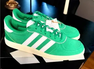 Adidas Breaknet Sleek Green Suede Sneakers Women’s 8.5 White Stripe NWT thumbnail 1