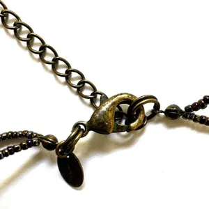 Lia Sophia red beaded double stranded pendant necklace thumbnail 5