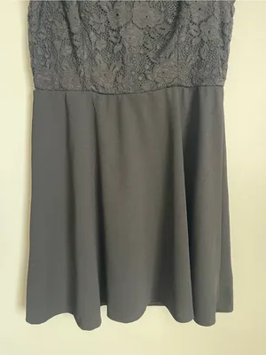 Lila Rose Sleeveless Black Lace Mock Neck Mini Dress Sz L thumbnail 3