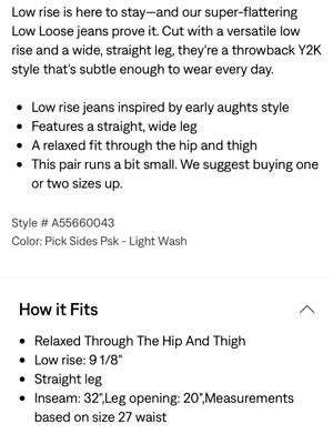 Levi’s Low Loose Big E Reissue Jeans size 25 thumbnail 3