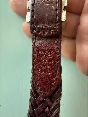 Talbots Genuine Leather Braided Brown Belt Size L thumbnail 2