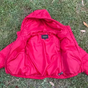 Red hooded puffer jacket size small thumbnail 6