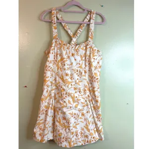 Anthropologie Maeve Floral Sweetheart Mini Dress criss-cross back, size XL thumbnail 5