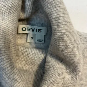 Orvis Turtleneck 100% Cashmere Sweater Womens S Gray Classic Soft Knit Top thumbnail 2