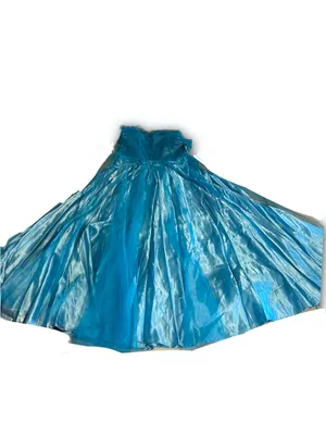 Vintage 1950'S Turquoise Blue Satin & Tulle Strapless Party Dress (Xs) thumbnail 9