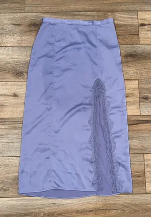 URBAN OUTFITTERS Fairycore Lavender Lace Satin Midi Slip Skirt | Size Medium thumbnail 1