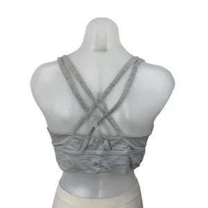 Lululemon Energy Gray Crossback Yoga Workout Athletic Sports Bra Crop Top Sz 12 thumbnail 3