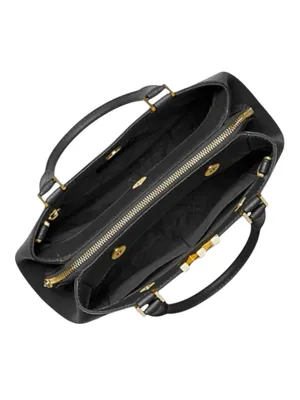 Michael Kors ✿ Florence Medium Saffiano Leather Satchel Handbag ✿ Black Gold MK thumbnail 3
