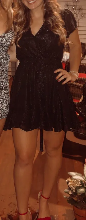 Mi Ami Black Sparkle Dress Size M thumbnail 1