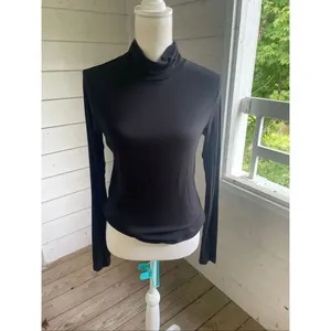 Cabi Turtle Neck Long Sleeve Tunic Blouse Black S Thumb Hole Comfortable thumbnail 6