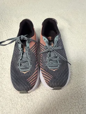 Hoka One One Women's Teal and Peach Running Sneakers thumbnail 12