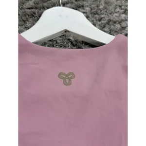Golden Aritzia Pink V-Neck Sports Bra Crop Top Activewear Padded Bralette XS thumbnail 5
