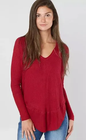 Free People We The Free Catalina Thermal in Red thumbnail 1