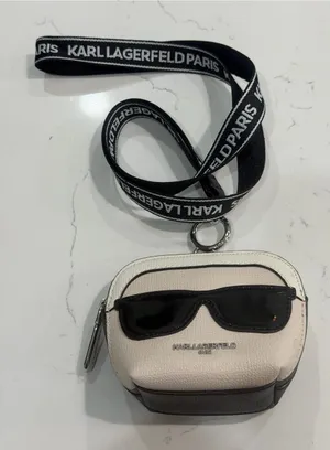 Karl Lagerfeld White & Black Key Card Pouch with Branded Lanyard thumbnail 1